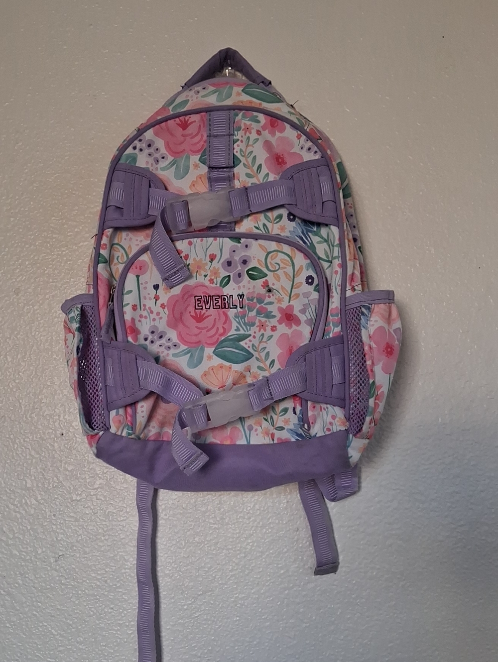 Pottery Barn Light Purple Flower Backpack